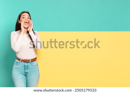 Image, Stock Photo Young Woman Giving the Middle Finger