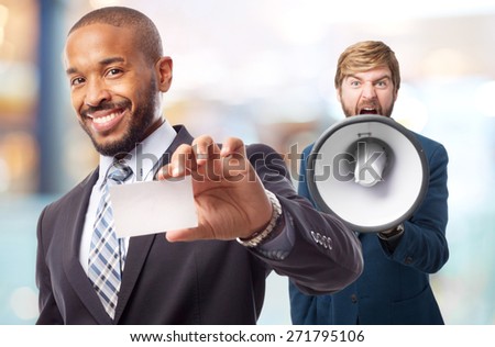 young cool black man with name card