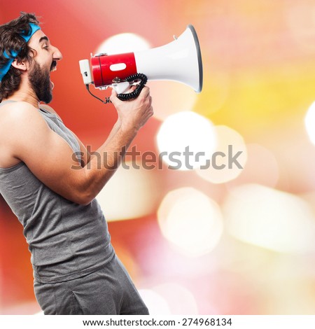 sportsman with megaphone