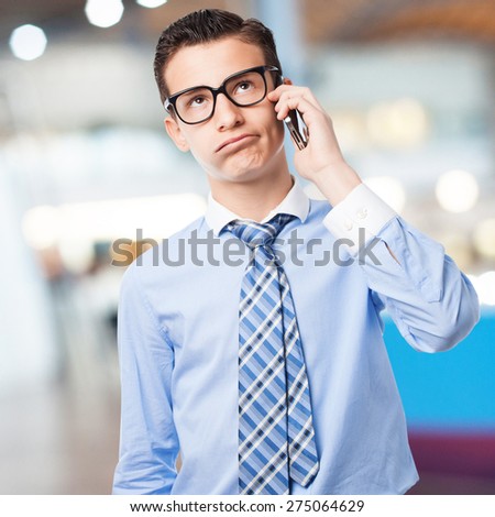 boring businessman on phone