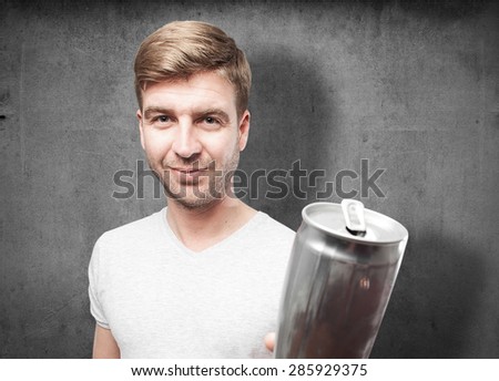 blond man offering a beer
