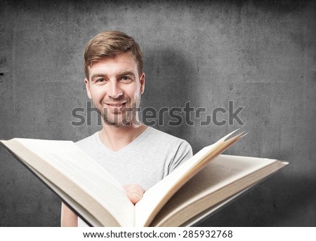 blond man with a book