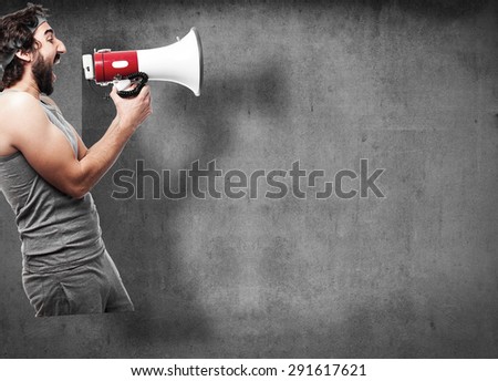 sportsman with megaphone