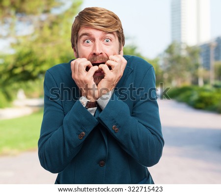 scared businessman worried concept