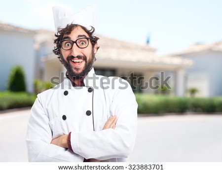 happy cook man crazy pose