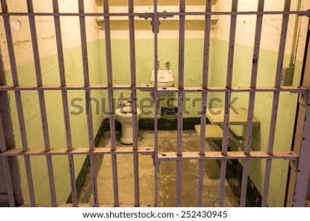 SAN FRANCISCO - CIRCA FEBRUARY 2015: Prison jail cells on Alcatraz Island