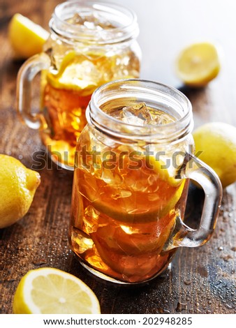 southern sweet tea in a rustic jar
