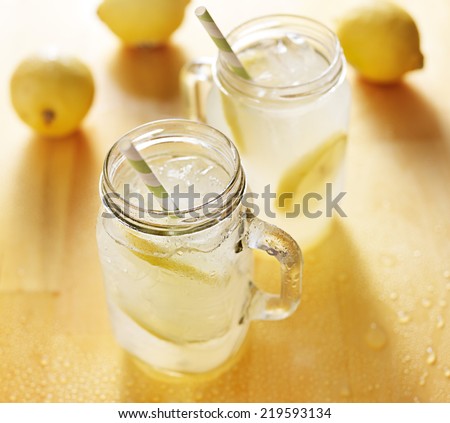 homemade lemonade in mason jars