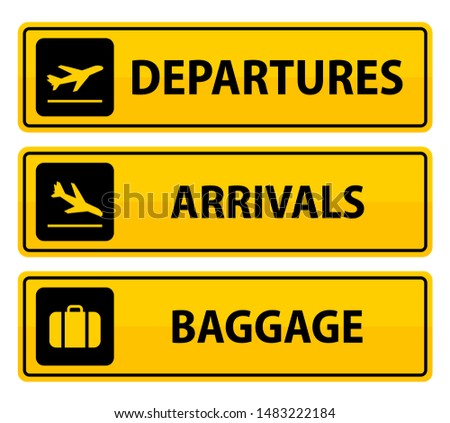 airport sign departures, arrivals, baggage, vector illustration 