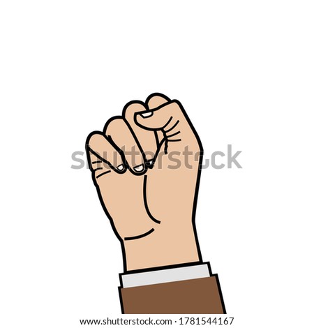 fist, hand gesture, vector illustration