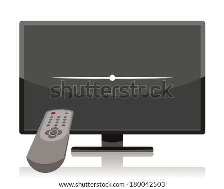 turn off tv, lcd television set turned off by remote control 