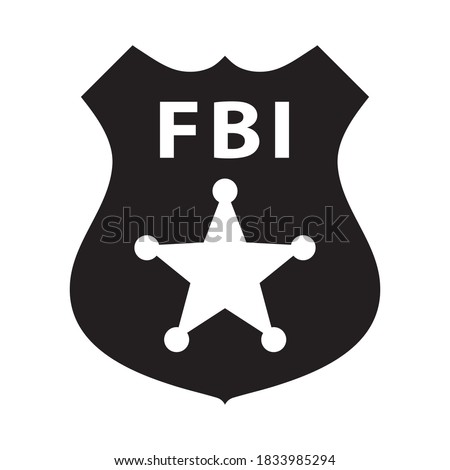 abstract fbi badge black and white, vector illustration