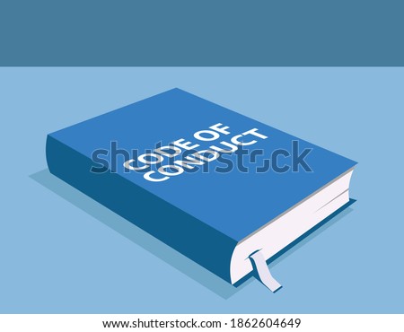 code of conduct book, vector illustration 