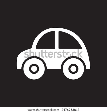 simple car icon, cartoon, vector illustration