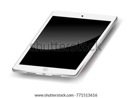 white tablet, portable pc, turned off