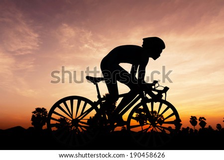 Cycling triathlon on twilight time in Thailand