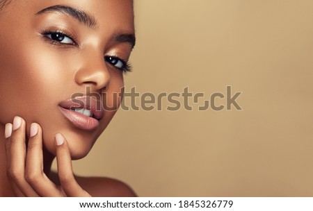 Similar – Image, Stock Photo beautiful portrait of a happy redheaded woman in closeup