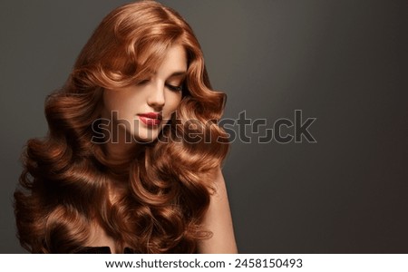 Image, Stock Photo red-haired woman Red