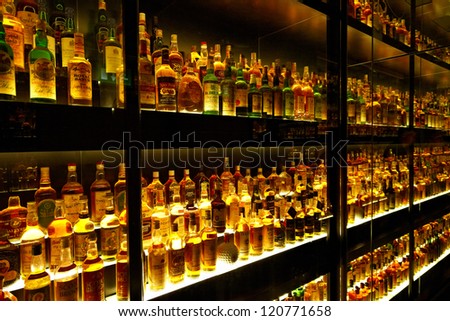 EDINBURGH, SCOTLAND - JULY 10:  Diageo Claive Vidiz collection, the largest Scotch Whisky collection in the world on July 10, 2012 in Edinburgh, Scotland, UK