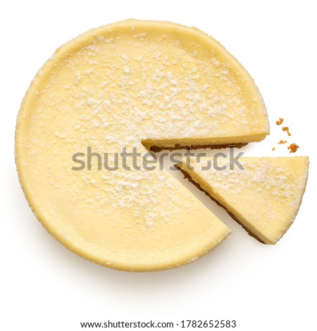 Similar – Image, Stock Photo Classic Cheesecake on white marble table. Top view