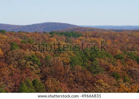 The Ozarks Mountains In Missouri In The Fall. Stock Photo 49666831 ...