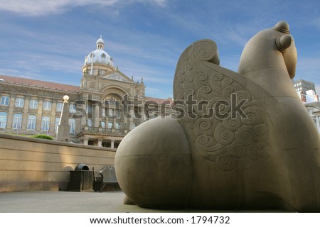 Guardian in Birmingham, Victoria square and Council House (England)