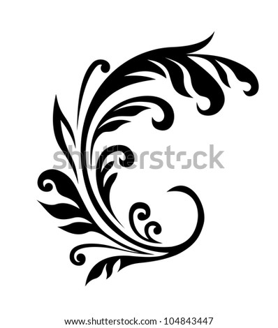 Floral Embellishment Isolated On White. Vector Illustration - 104843447 ...