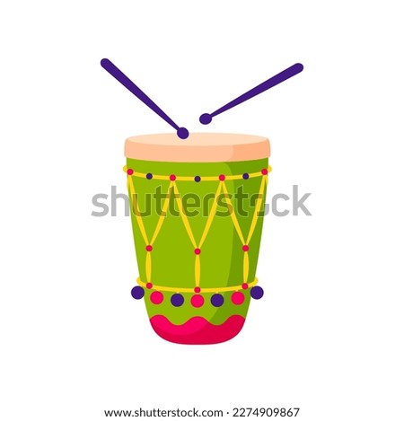 Djembe drum Brazilian instrument color icon. Vector African drum, goblet jembe, retro music tool, percussion instrument barranquilla holiday object