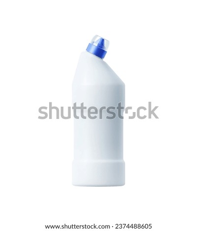 Detergent and clean product plastic bottle mockup. Isolated realistic 3d vector toilet chemical gel for cleaning. Clear canister with curve neck and lid, bleach, antibacterial liquid or conditioner