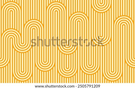 Ramen noodles pasta seamless pattern background with wavy lines, vector tile. Abstract pattern of Asian noodles in curly wave lines or round zig zag twirls, Chinese instant noodles seamless background