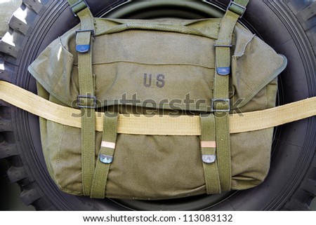 Khaki military bag
