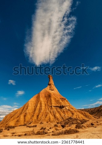 Similar – Image, Stock Photo Iconic mountain on Bardenas Reales in Navarra, Spain