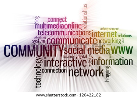 internet services info-text word cloud with colors effects