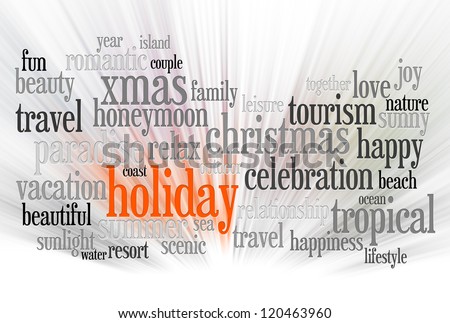 happy new year and holiday concept of info-text word clouds style