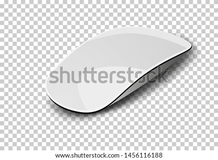 Modern computer mouse on transparent background. Vector illustration. 