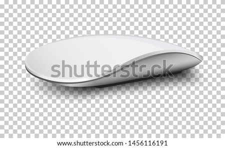 Modern computer mouse on transparent background. Vector illustration. 