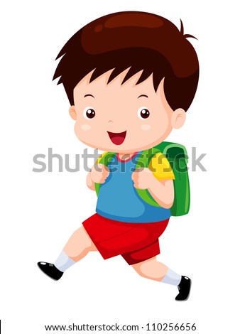 Cute Boy Go To School Stock Vector 110256656 : Shutterstock