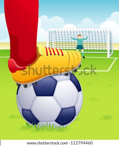 Soccer Player Penalty Kick Stock Vector Illustration 112794460 ...