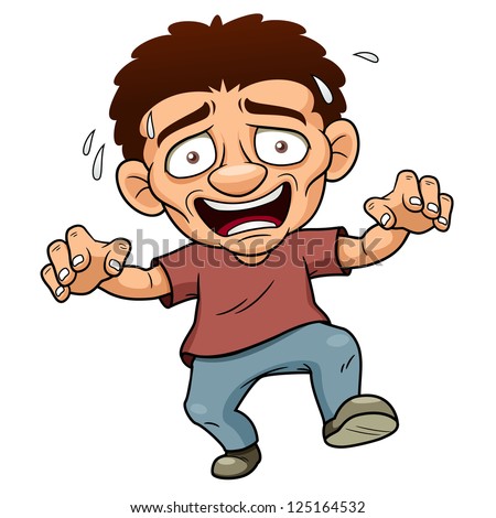 Illustration Of Cartoon Man Scared - 125164532 : Shutterstock