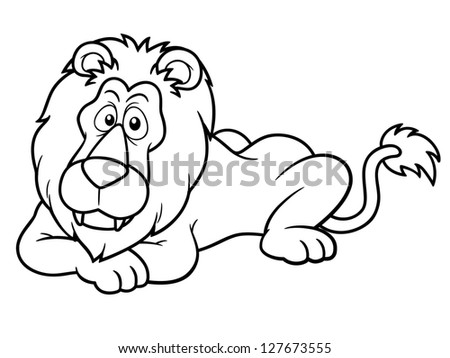 Illustration Of Cartoon Lion - Coloring Book - 127673555 : Shutterstock
