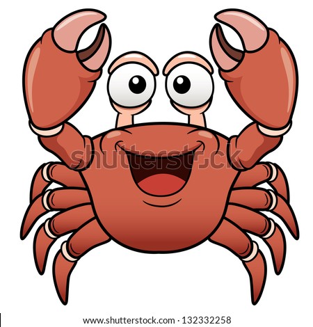 Vector Illustration Of Cartoon Crab - 132332258 : Shutterstock