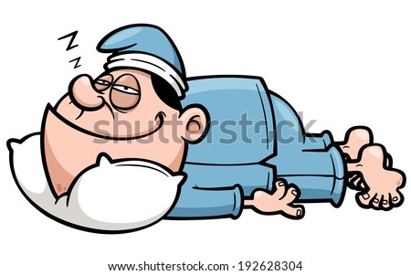 Vector Illustration Of Man Sleeping - 192628304 : Shutterstock