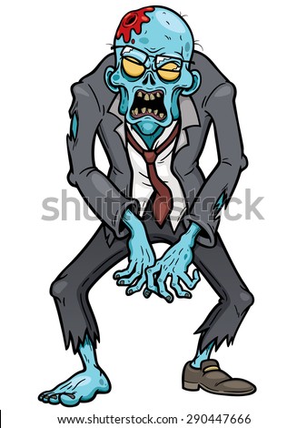 Vector illustration of Cartoon zombie