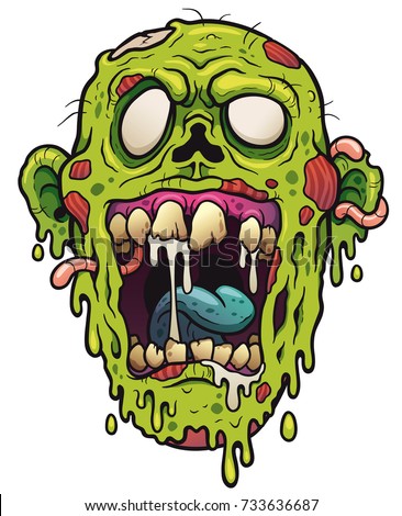 Vector illustration of Cartoon Zombie head