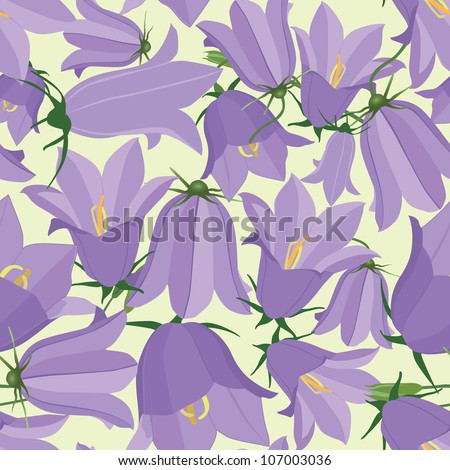 Floral seamless pattern. Flower background. Spring flowers bluebell textile.