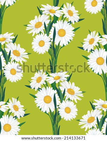 Floral seamless pattern. Flower chamomile wallpaper. Abstract textured backgrounds for scrapbook.