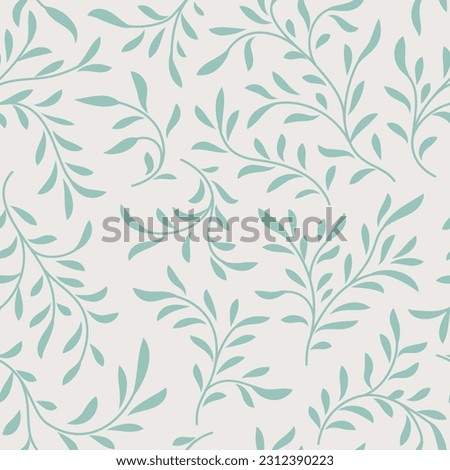 Abstract floral pattern. Branch with leaves ornamental texture. Flourish nature summer garden  textured floral background