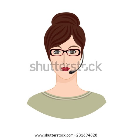 Woman portrait.  Business character con. Female social profile. Avatar people vector set. Business woman