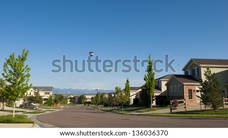 Suburban subdivision in town of Erie, Colorado.