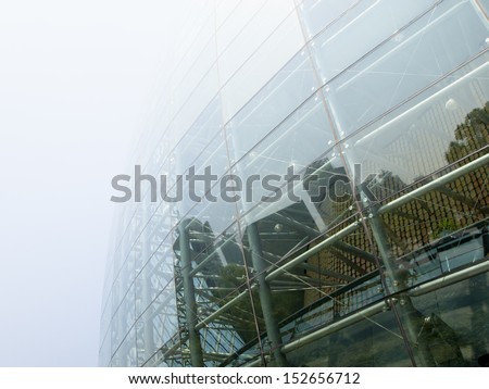 Contemporary glass building of Oriental Art Center in Shanghai, China.